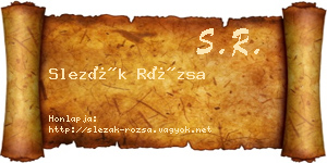 Slezák Rózsa névjegykártya